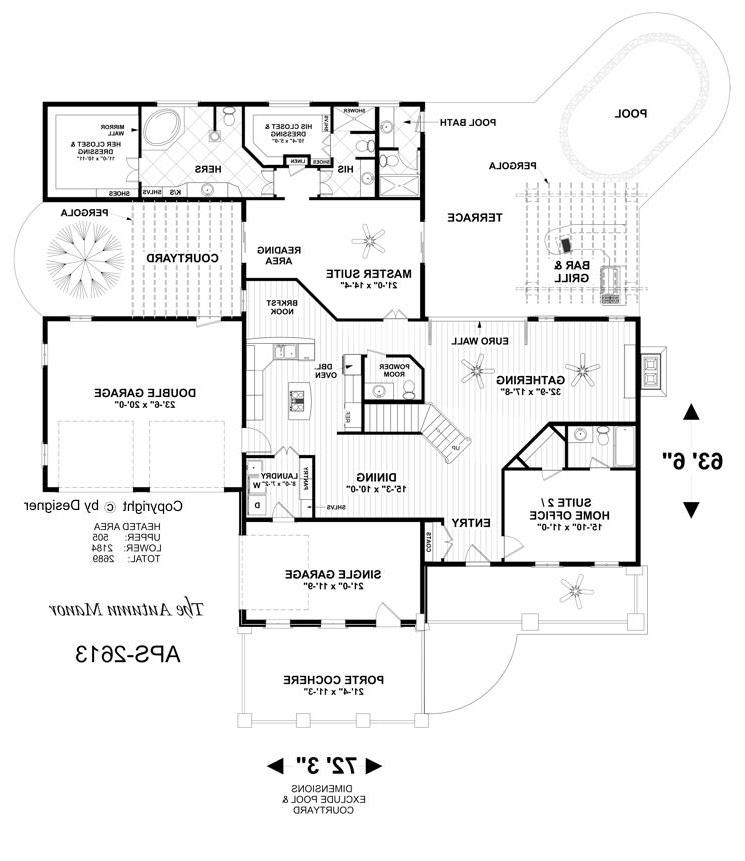 Lower Floorplan image of The Autumn Manor House Plan